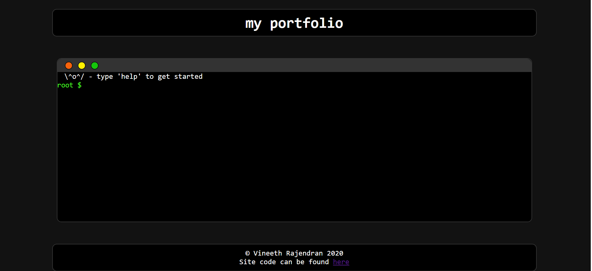 GitHub - vineeth2628/portfolio: A CLI portfolio webpage made using React