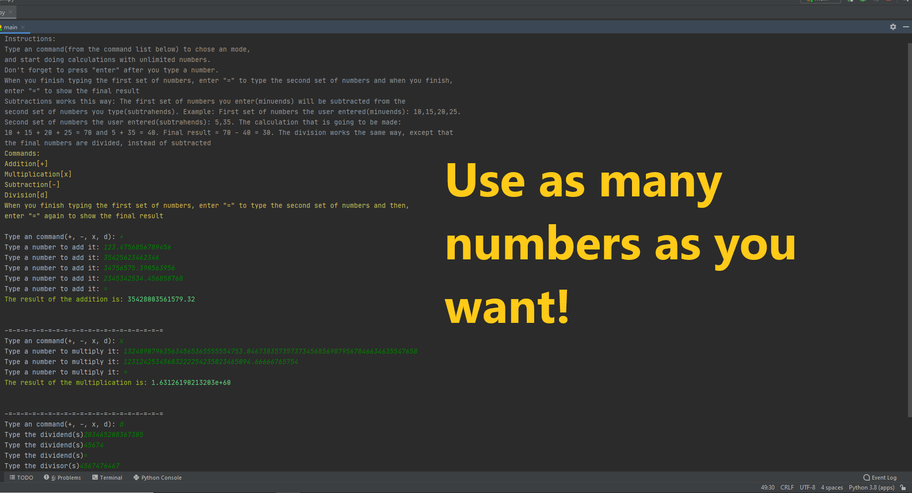 GitHub - arthurbaccan/Calculations-with-unlimited-Numbers: This is a ...
