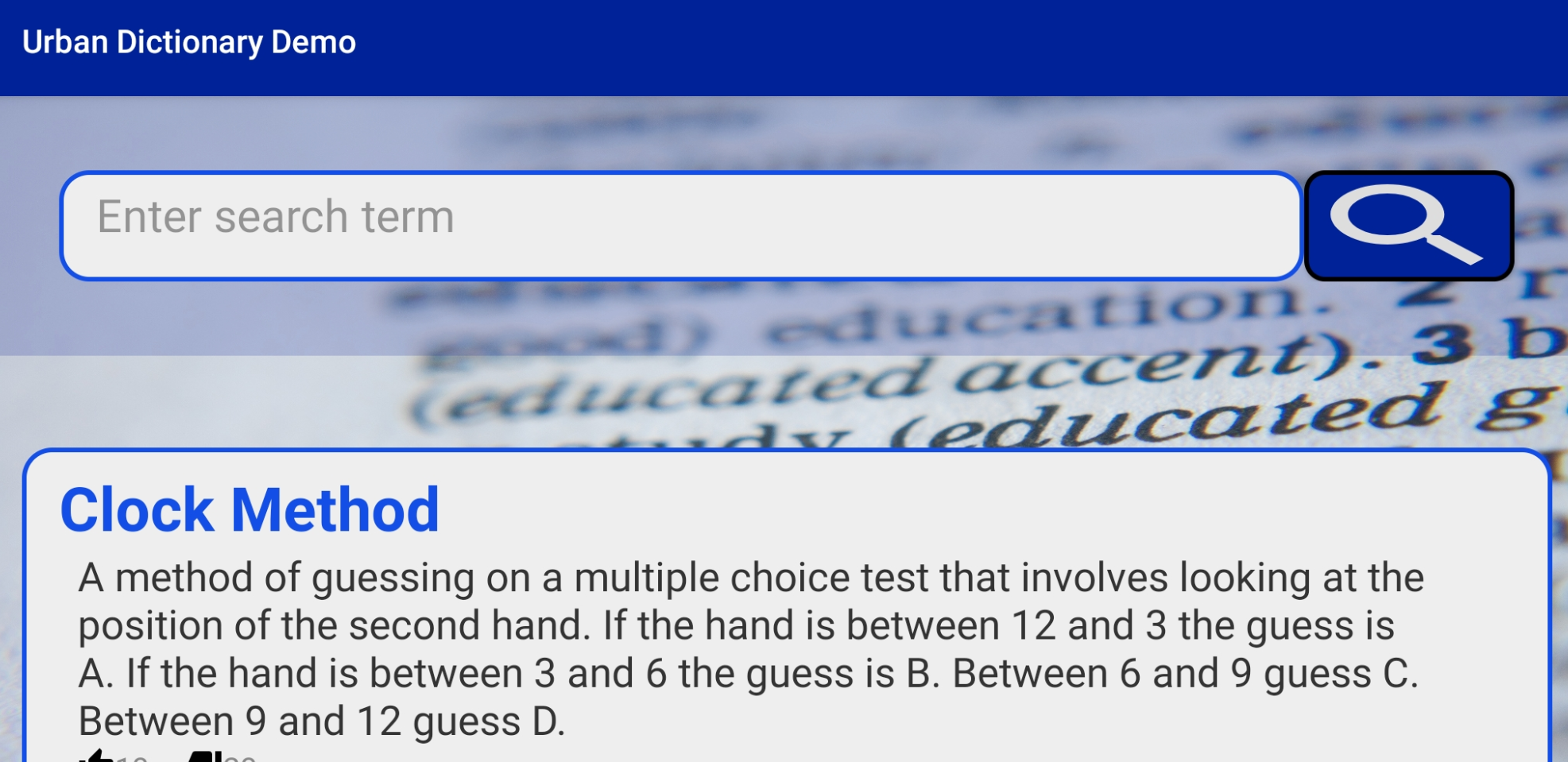 GitHub - Billman64/UrbanDictionaryDemo: Searches Urban Dictionary for ...