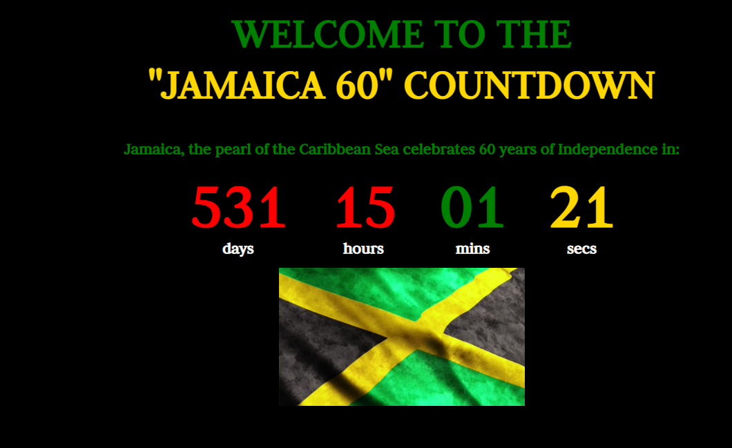 GitHub FikraDev/Jamaica60CountdownClock This webpage is a clock