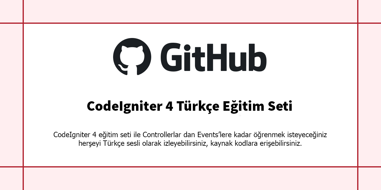 GitHub - savasdersimcelik/codeigniter-4-turkce-egitim-seti: CodeIgniter ...