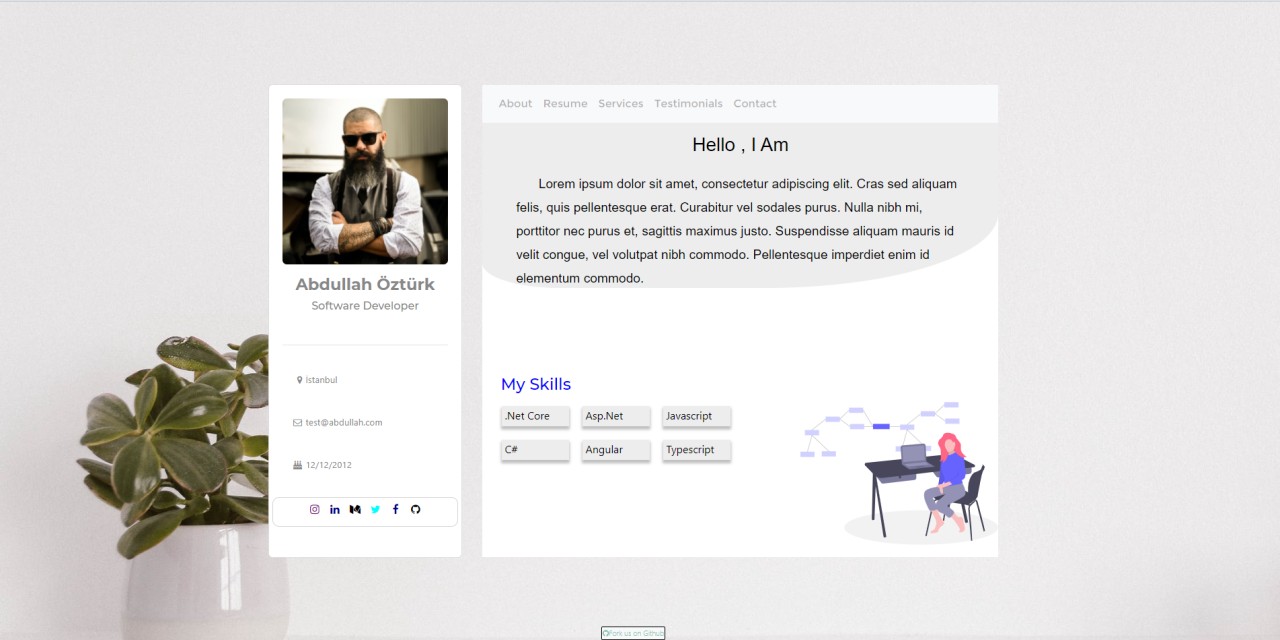 GitHub AbdullahOztuurkk/angular dev portfolio: Minimal Customizable