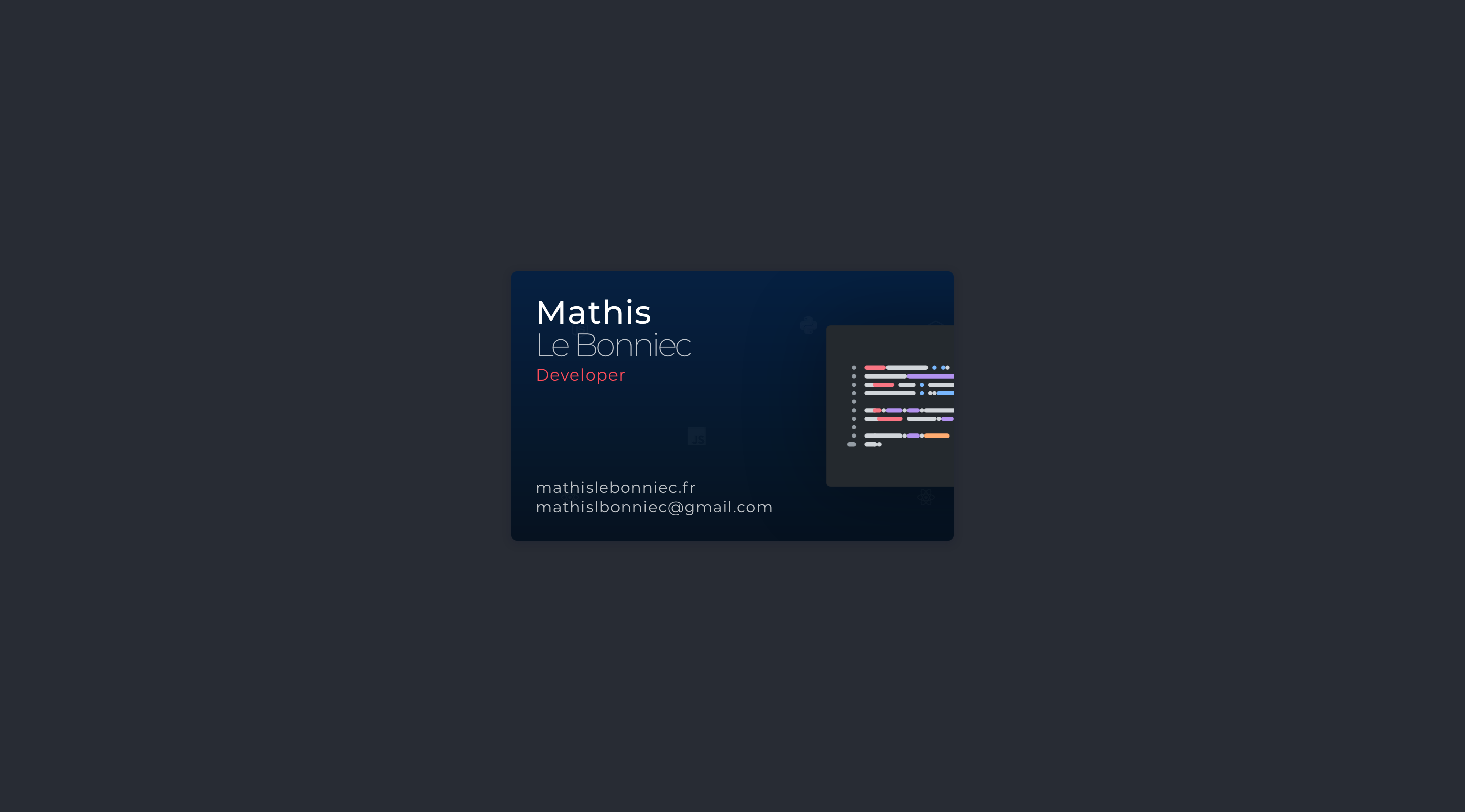 GitHub mlbonniec/3dbusinesscard Here is the code snippet of a 3D