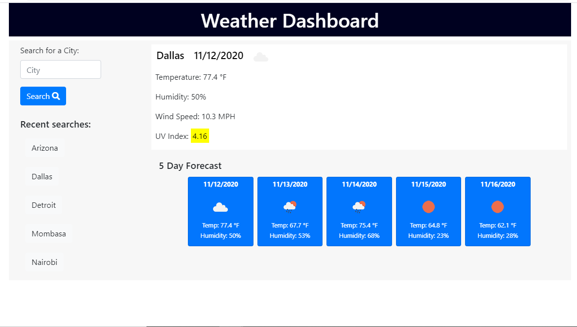 Weather-Dashboard