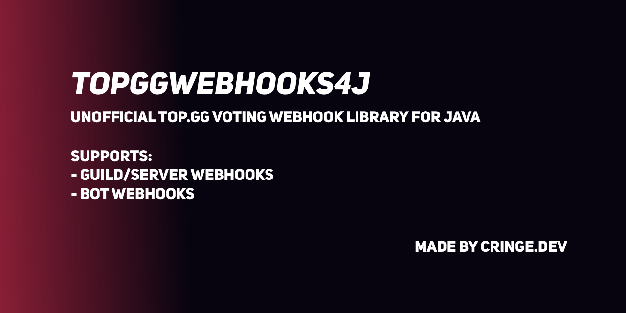 GitHub - Hopeful-Developers/topggwebhooks4j: Java Webhook Library for ...