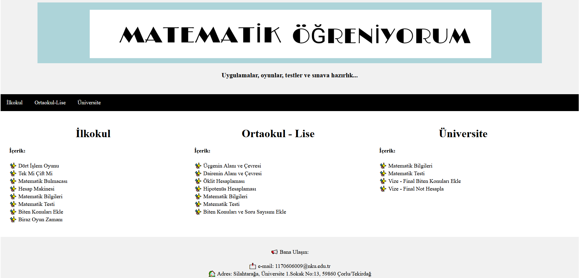 Github Rumeysaaydogdu Matematik Ogreniyorum Web Uygulamasi Tekirdağ