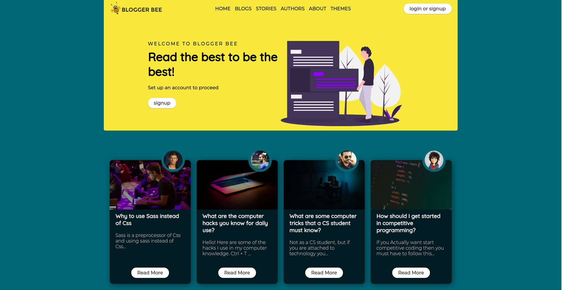 GitHub - alsoamit/simple-blogging-site-ui: a simple UI for blog site ...