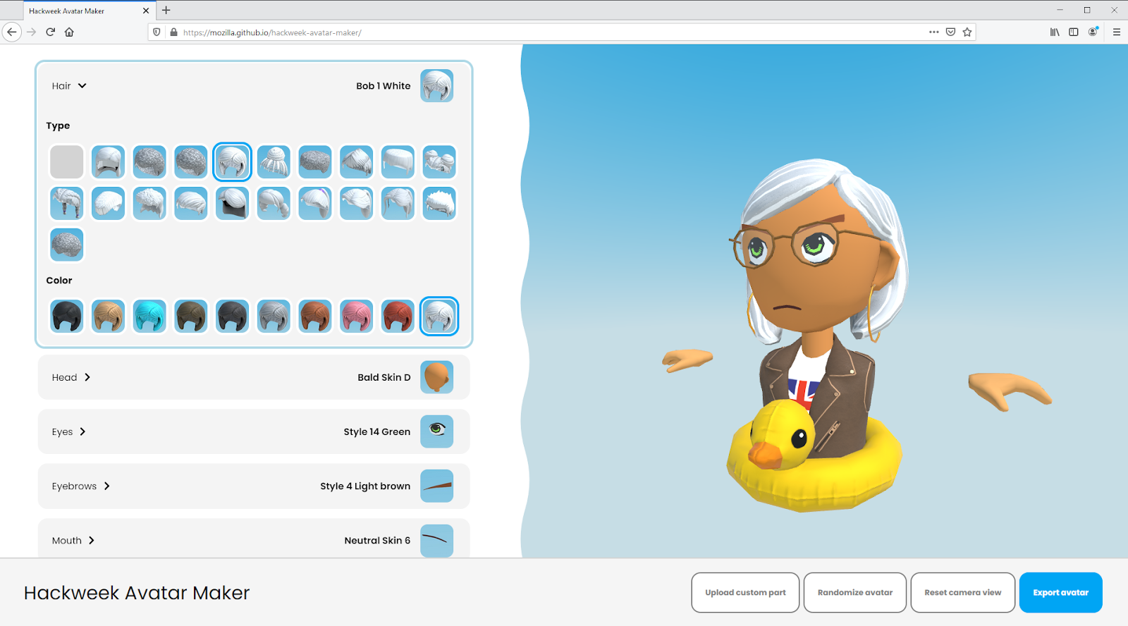 GitHub - mozilla/hackweek-avatar-maker: Hubs Team Hack Week project.  Standalone Avatar Creator