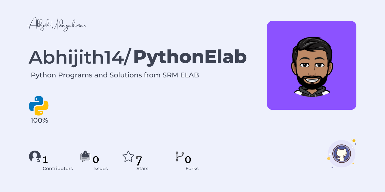 GitHub - Abhijith14/PythonElab: Python Elab