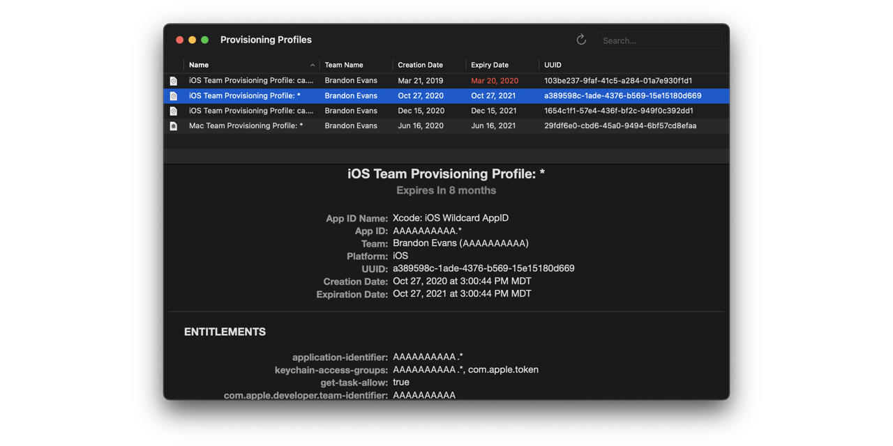 ProvisioningProfilesBrowser