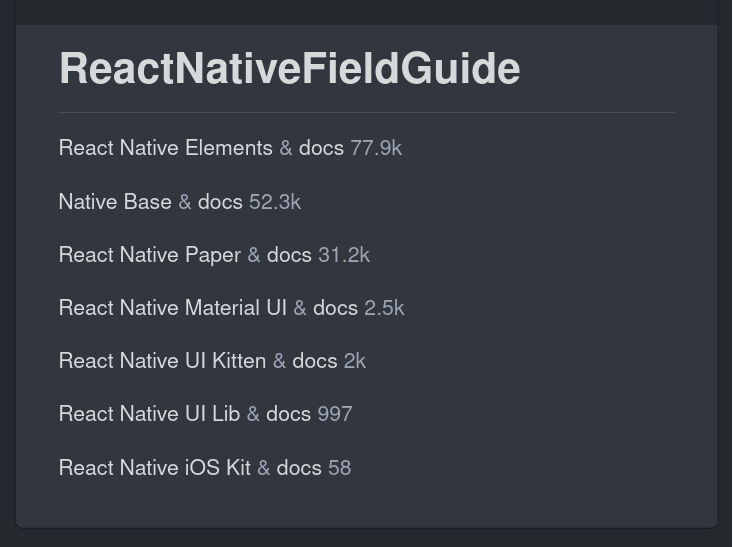 GitHub - TurtleWolfe/ReactNativeFieldGuide: React Native Field Guide ...