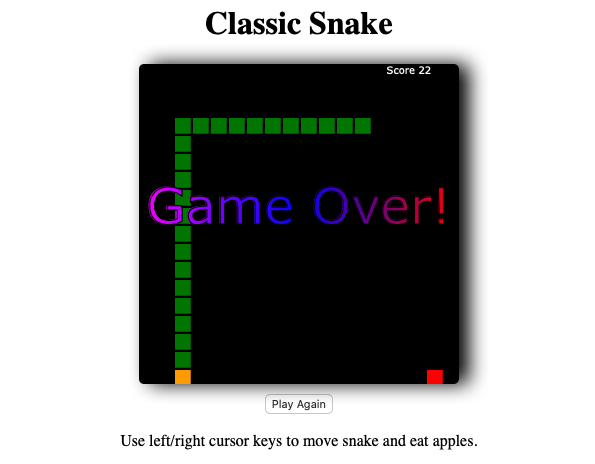 GitHub - thedevbc/classic-snake: The classic snake game from old school ...