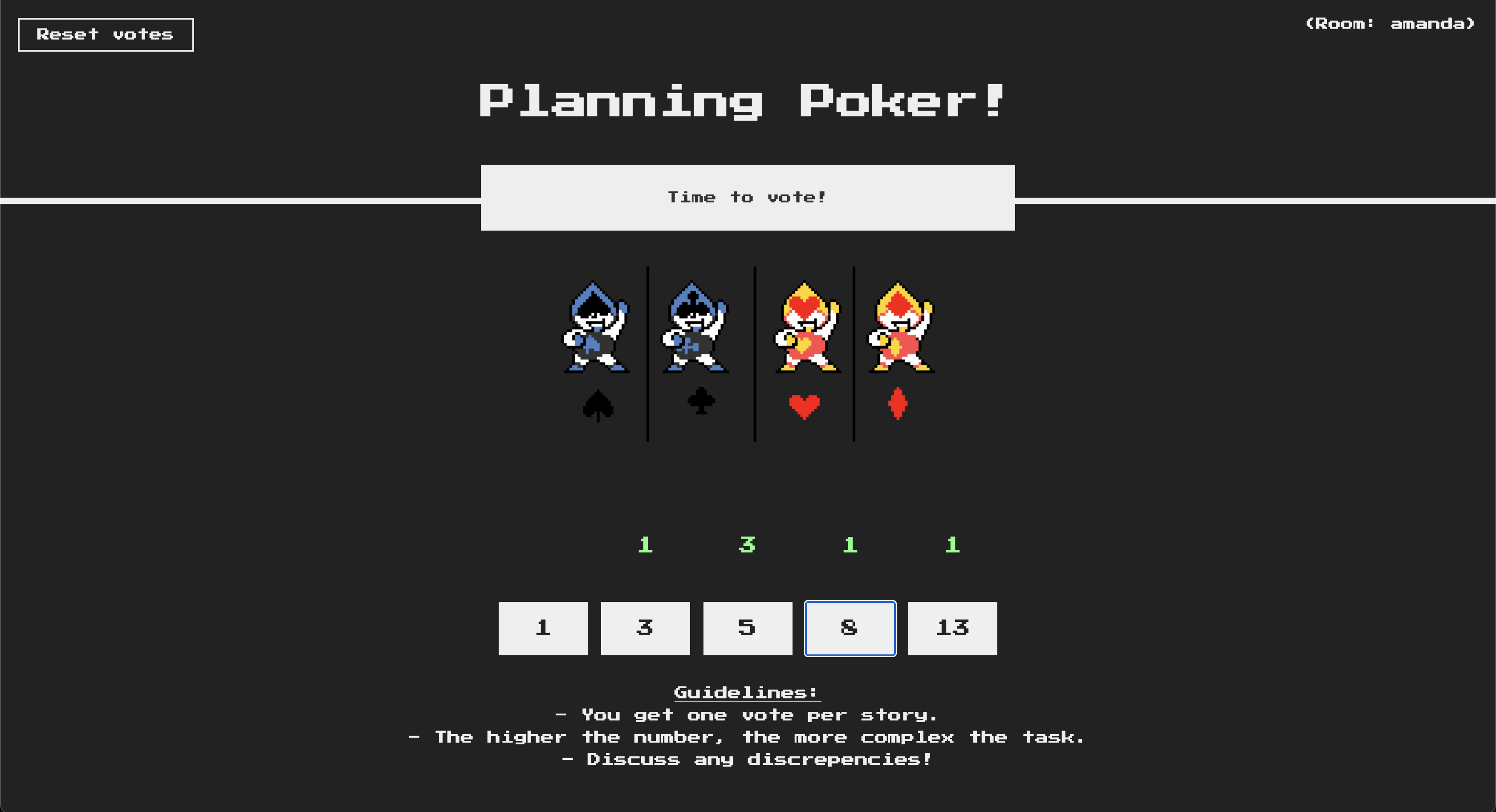 GitHub amandagibson/planningpoker A singlepage web application