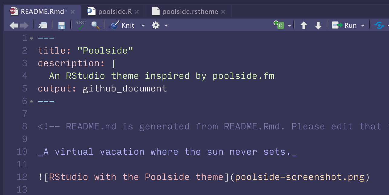 GitHub - nsgrantham/poolside-rstudio: RStudio theme inspired by poolside.fm