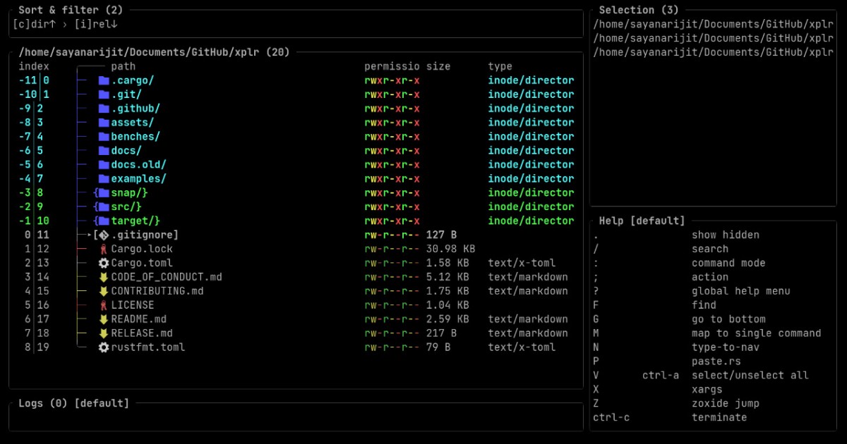 GitHub sayanarijit xplr A hackable minimal fast TUI file explorer