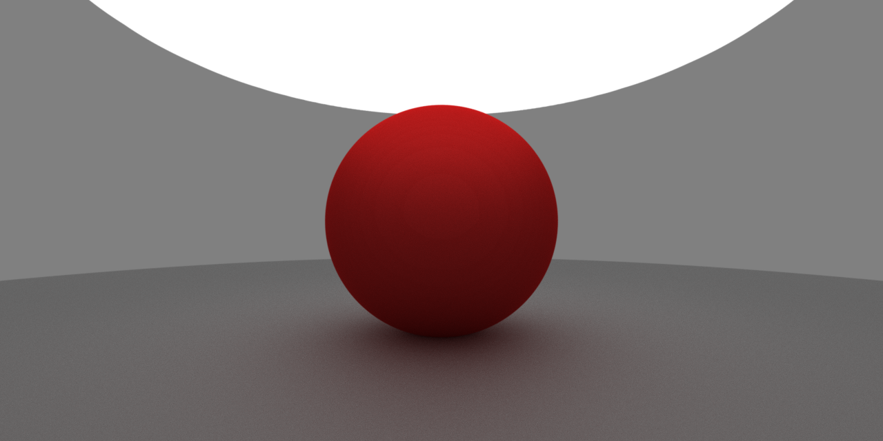 Path-Traced rendering of a Red Sphere.