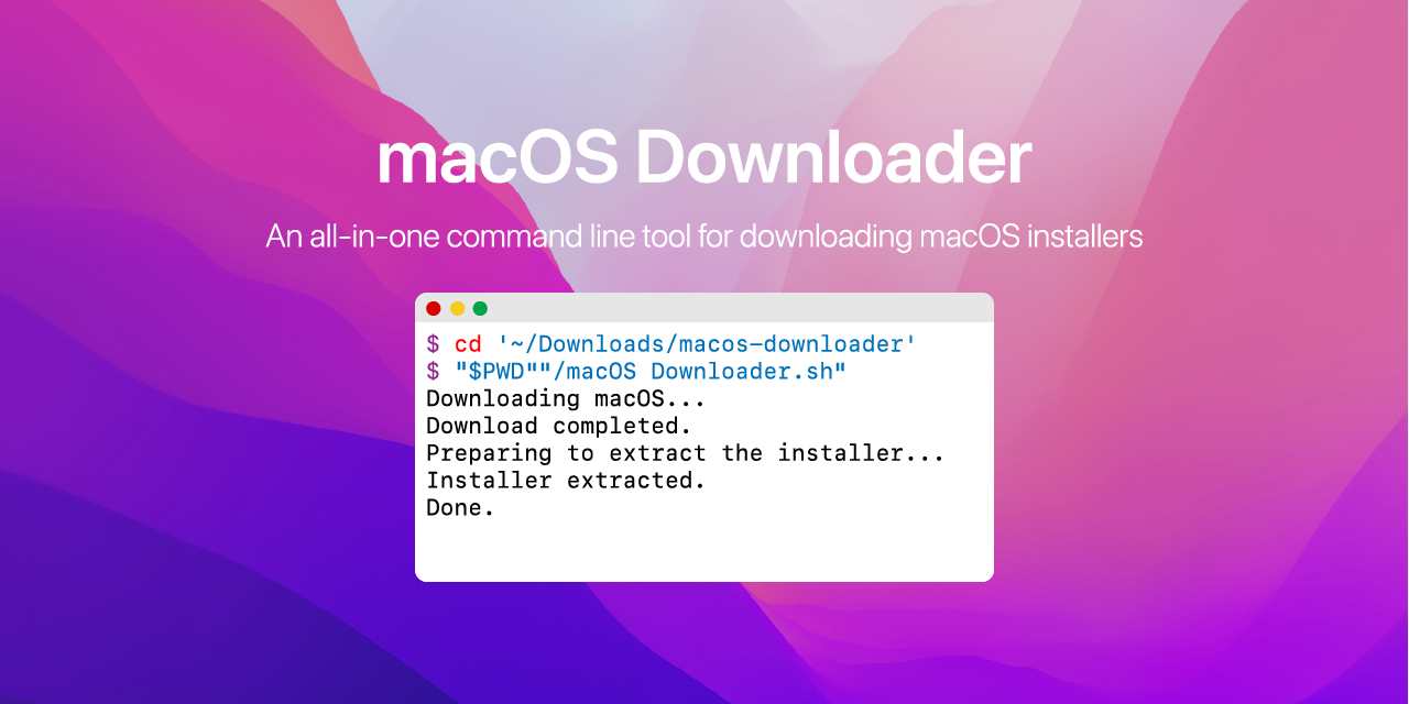 GitHub seyoon20087/macosdownloader Command line tool for downloading macOS installers and