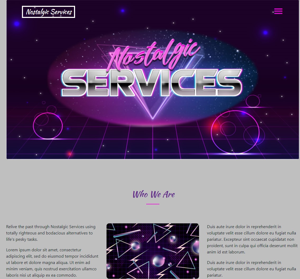 GitHub - katiestapleton/nostalgicServices: Group project with short ...