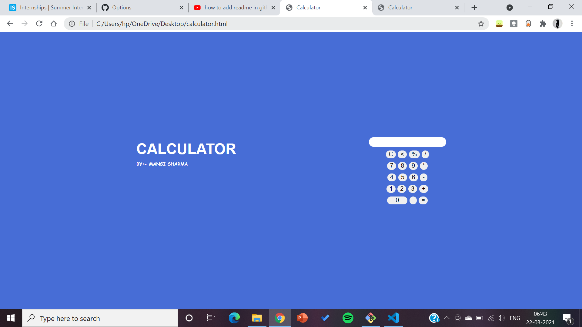 GitHub - mansi-sharma24/Calculator: This is my first repository that i ...