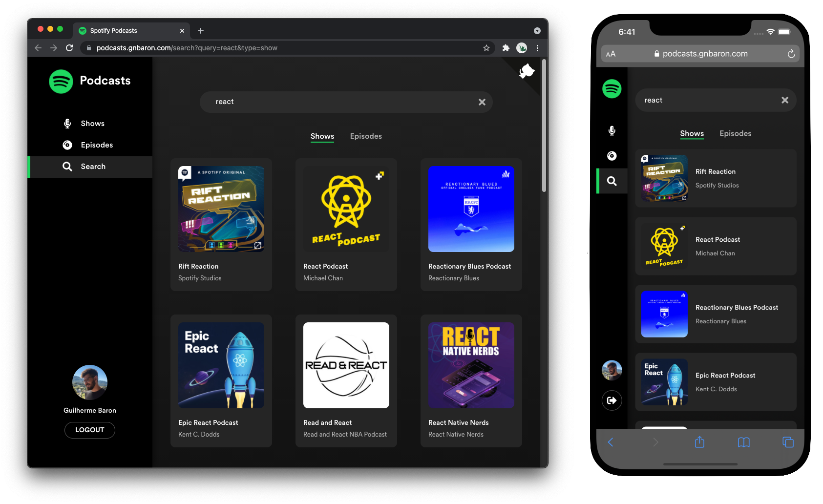 GitHub - gnbaron/spotify-podcasts: Third party app to explore Spotify ...
