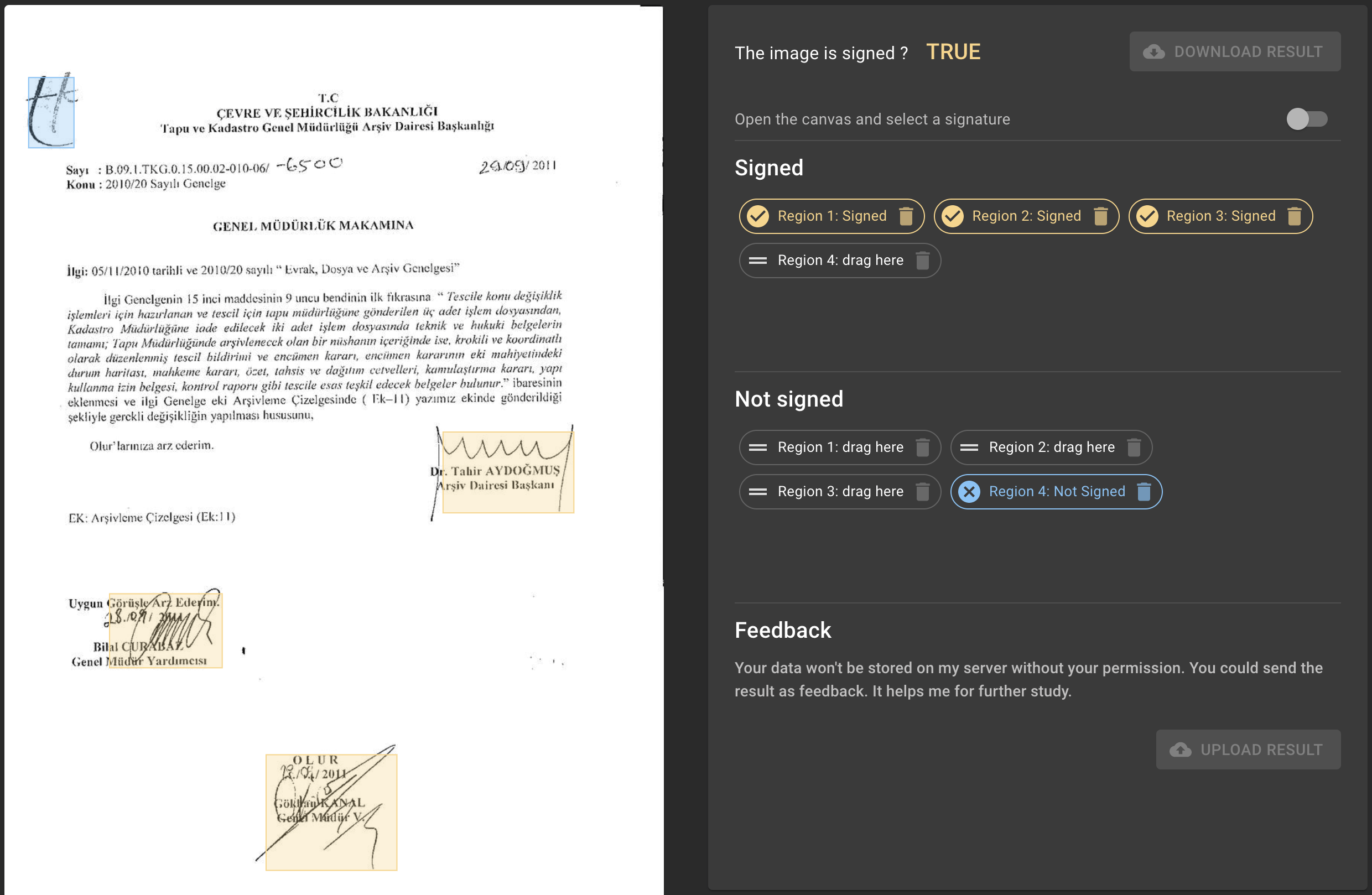 Signature matching deep store learning