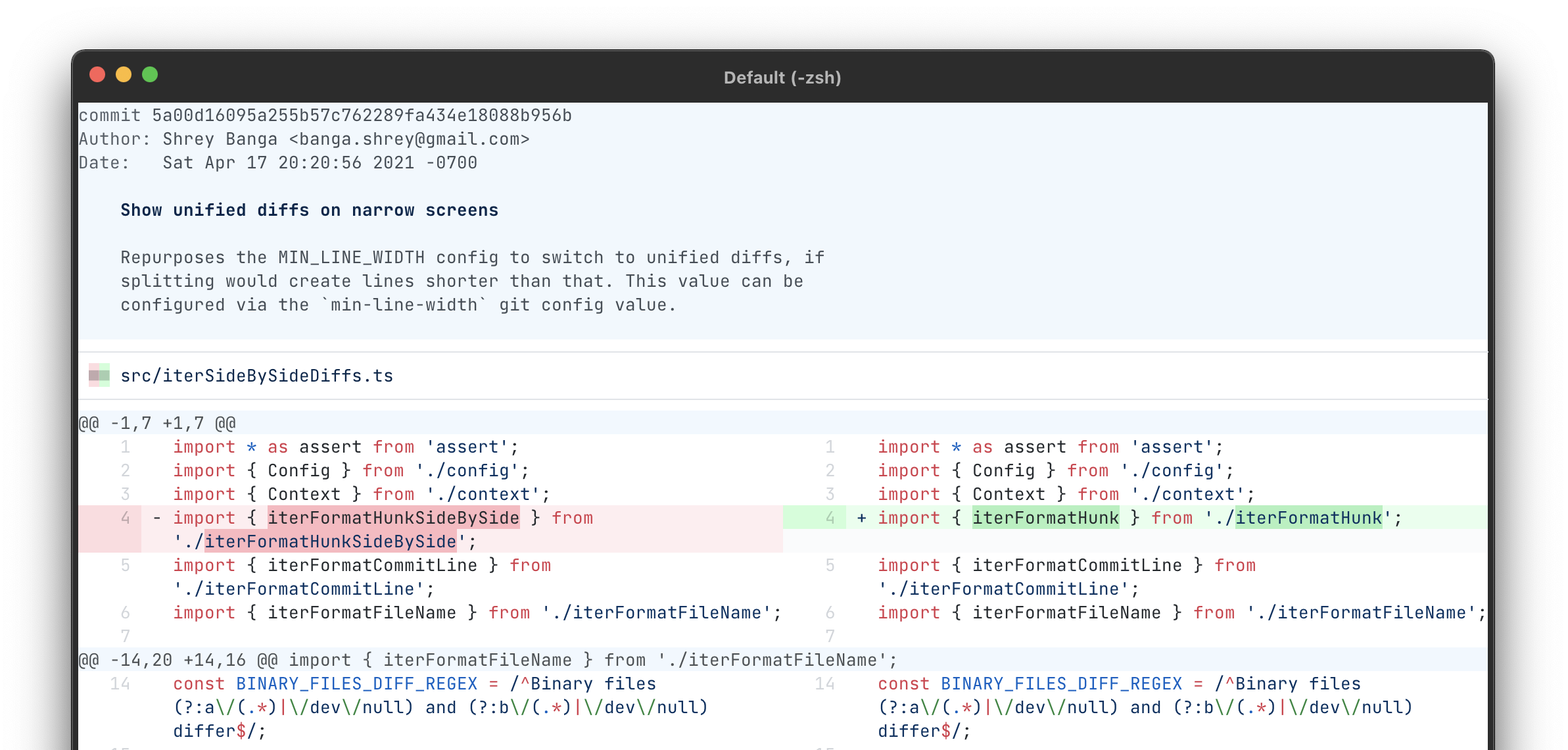 GitHub banga git split diffs Syntax highlighted side by side