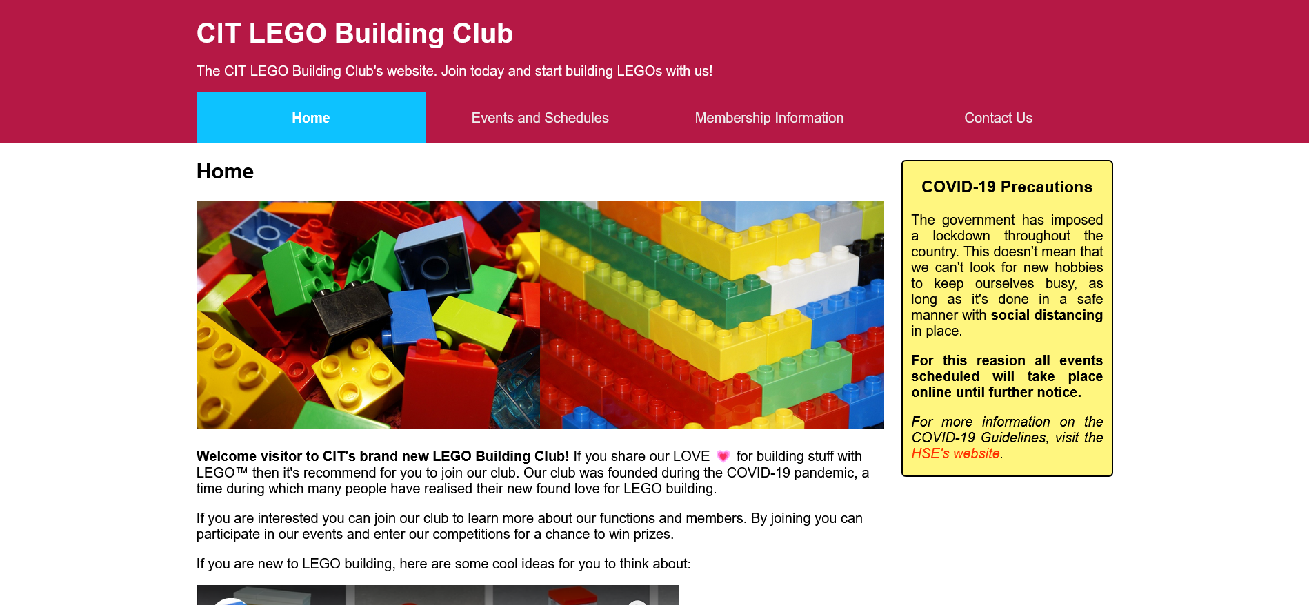 GitHub - narendrababu9/cit-lego-building-club: College club website for ...