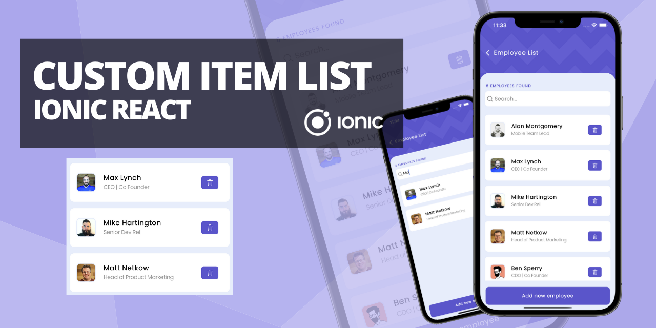 Ionic React Item List