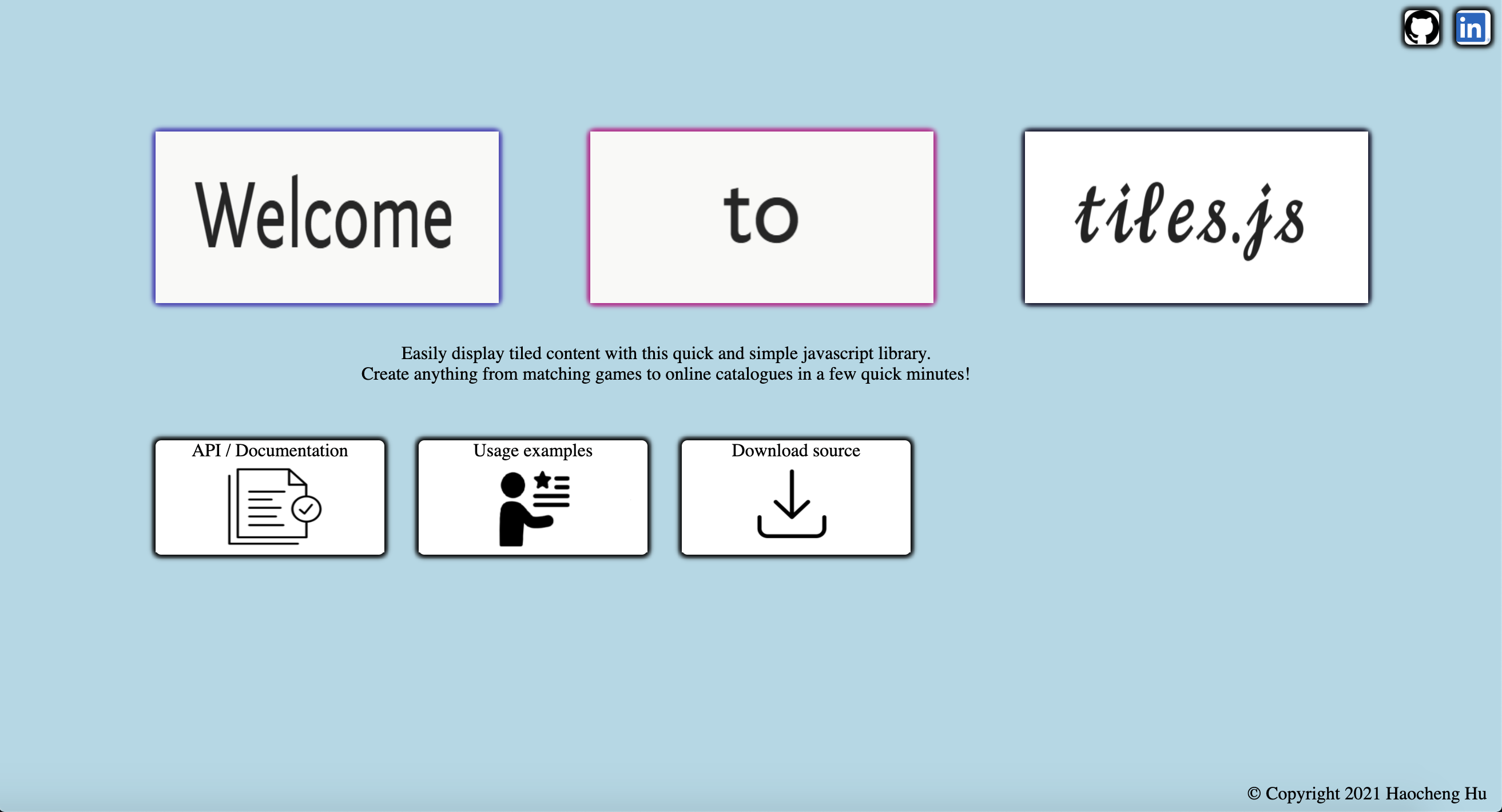 GitHub - hhc97/tiles-js: A simple javascript library that helps create  tiles.