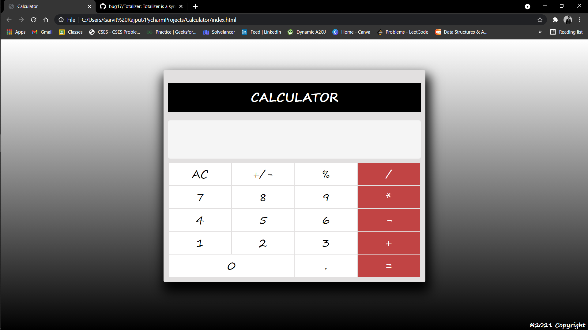 GitHub bug17/Totalizer Totalizer is a synonym used for calculator🤣