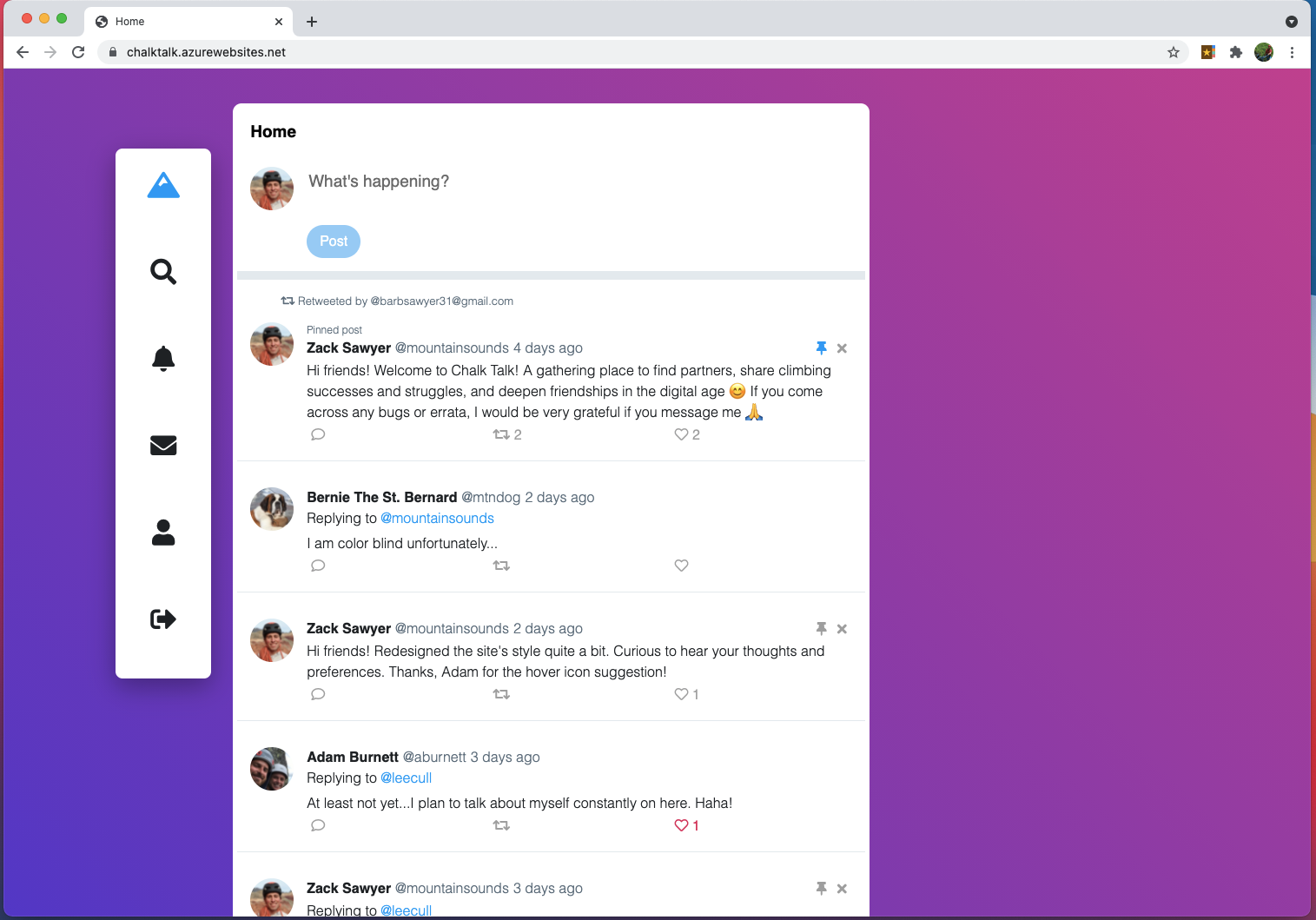 GitHub - mountainsounds/ChalkTalk: A social networking / messaging ...