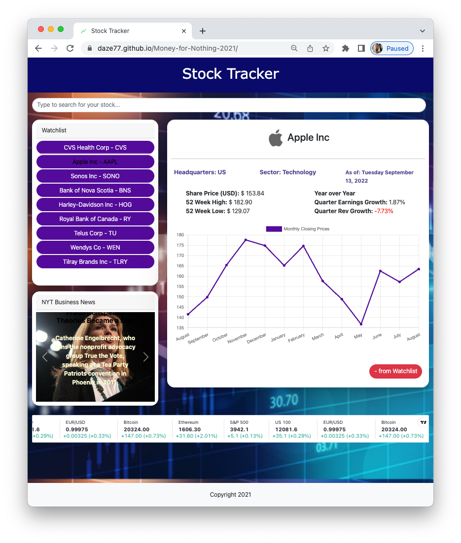 GitHub - daze77/Money-for-Nothing-2021: A stock tracking app to keep an ...