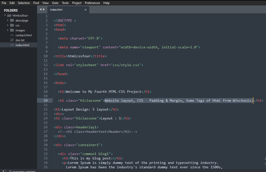 Github mumtahinamimu htmlcssfour website layout css padding