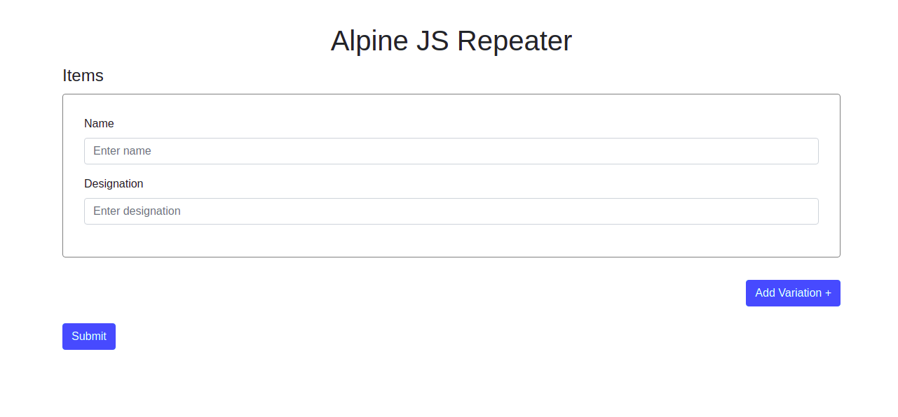 GitHub mishajib/alpinejsformrepeater This is for form field