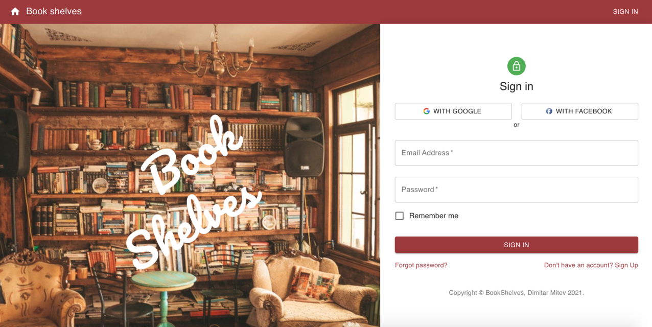GitHub - mitevdimitar/bookshelve: BookShelves is an application that ...
