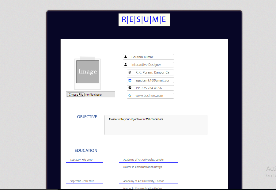 GitHub - Gaharadies/Resume_Builder: This is the site for resume building