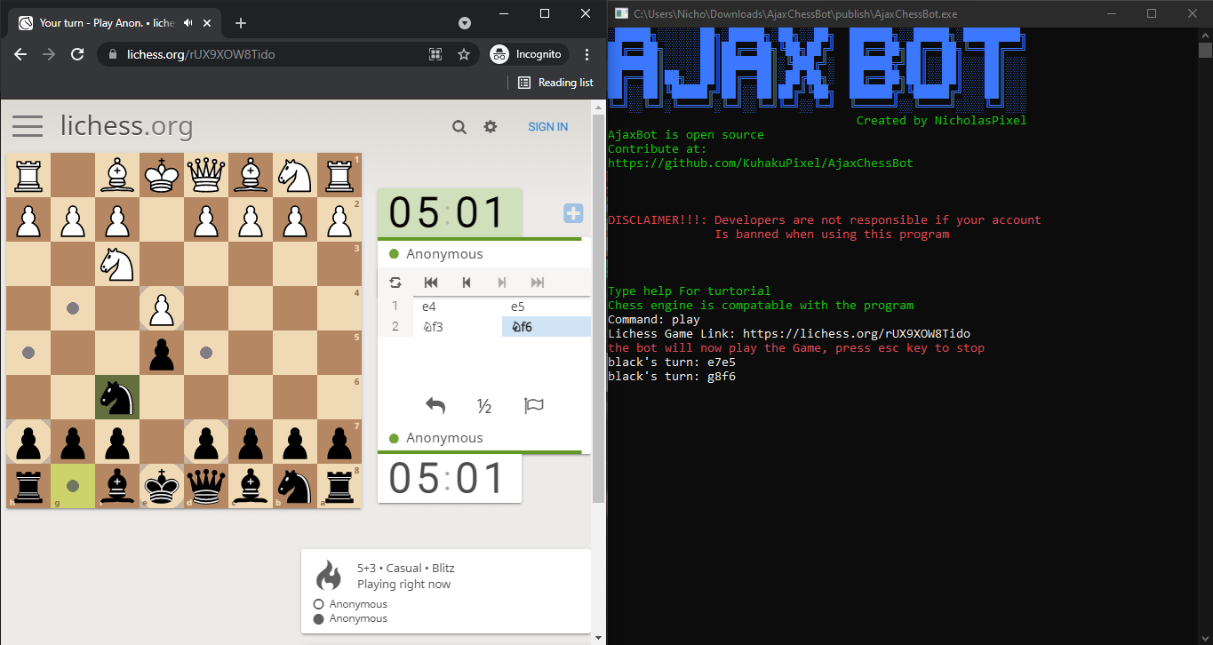 GitHub - KuhakuPixel/AjaxChessBot: A Program to play chess autonomously ...