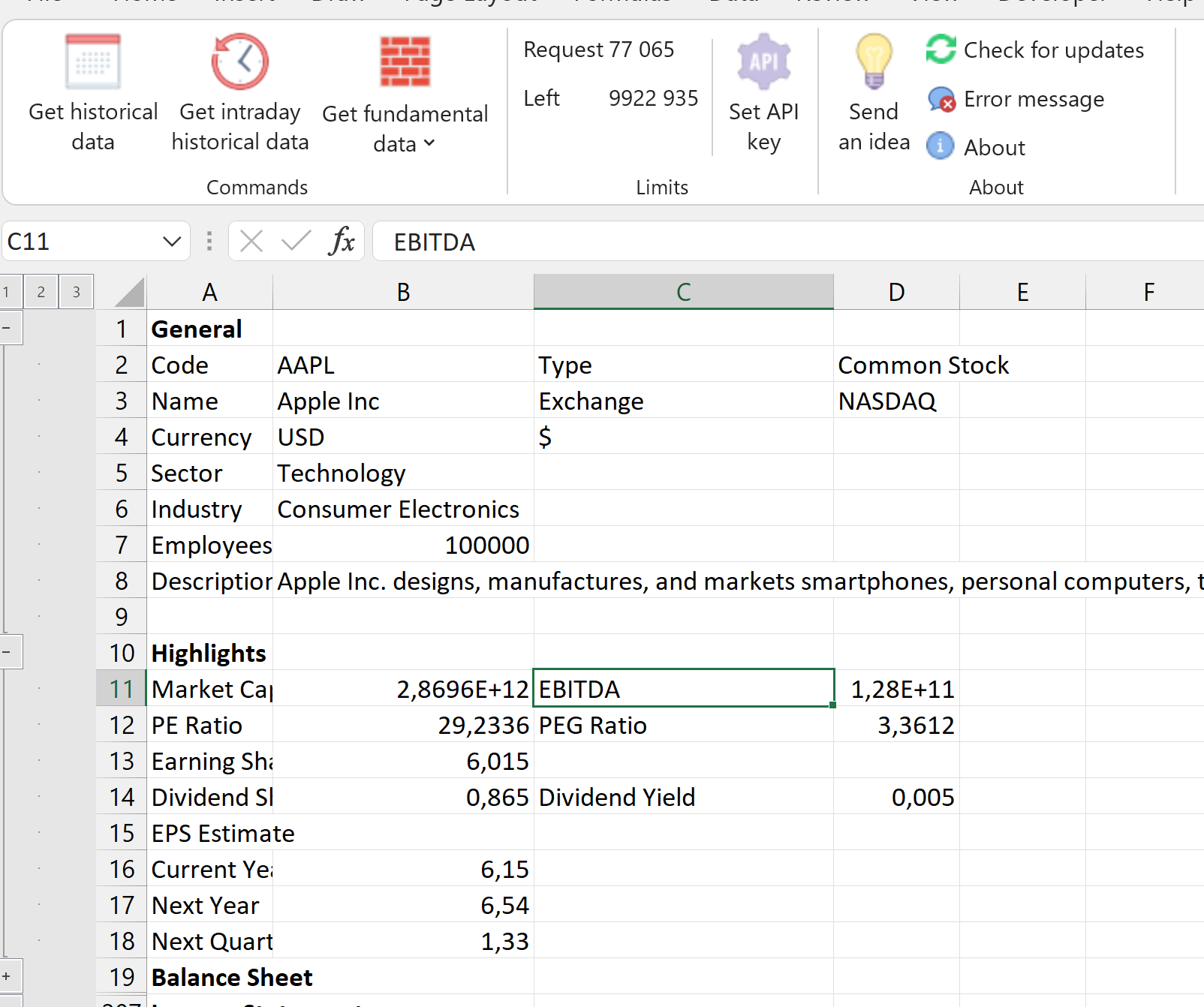GitHub - EodHistoricalData/Excel-Add-In-for-Financial-Data-APIs: The ...