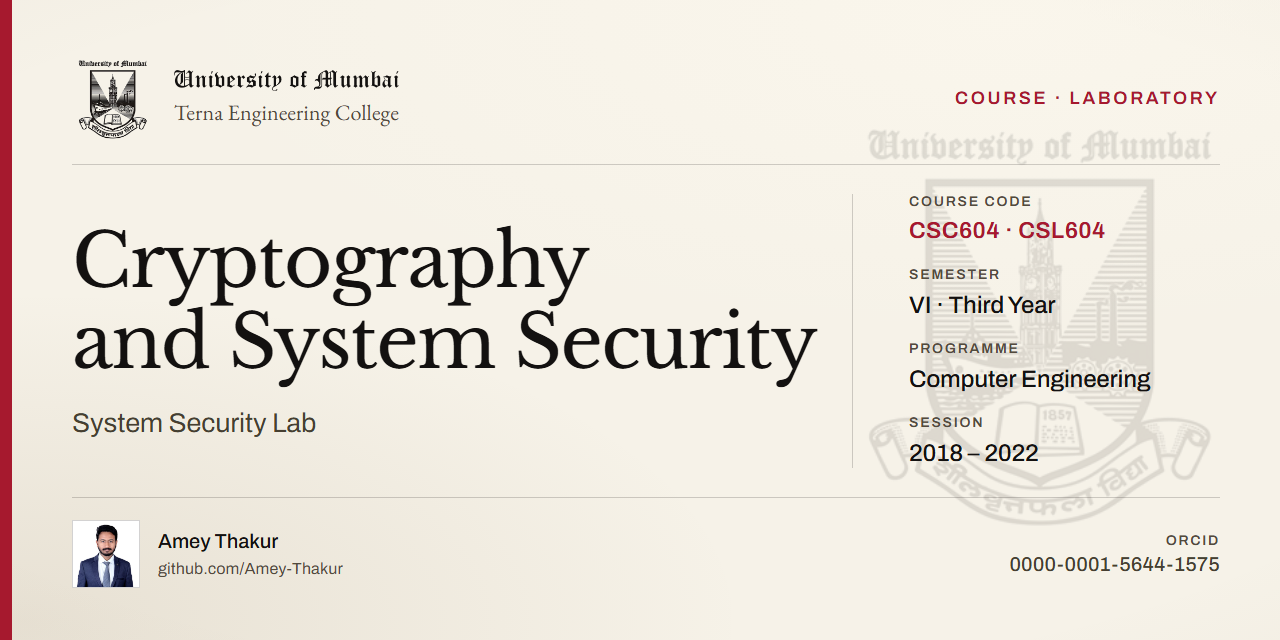 CRYPTOGRAPHY-AND-SYSTEM-SECURITY-AND-SYSTEM-SECURITY-LAB