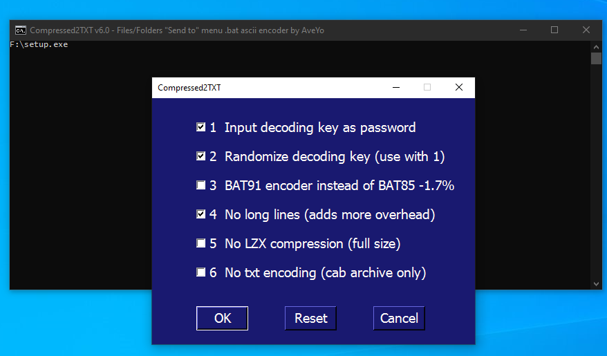 AveYo/Compressed2TXT
