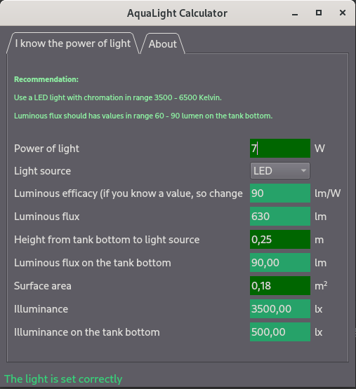 AquaLight-Calculator