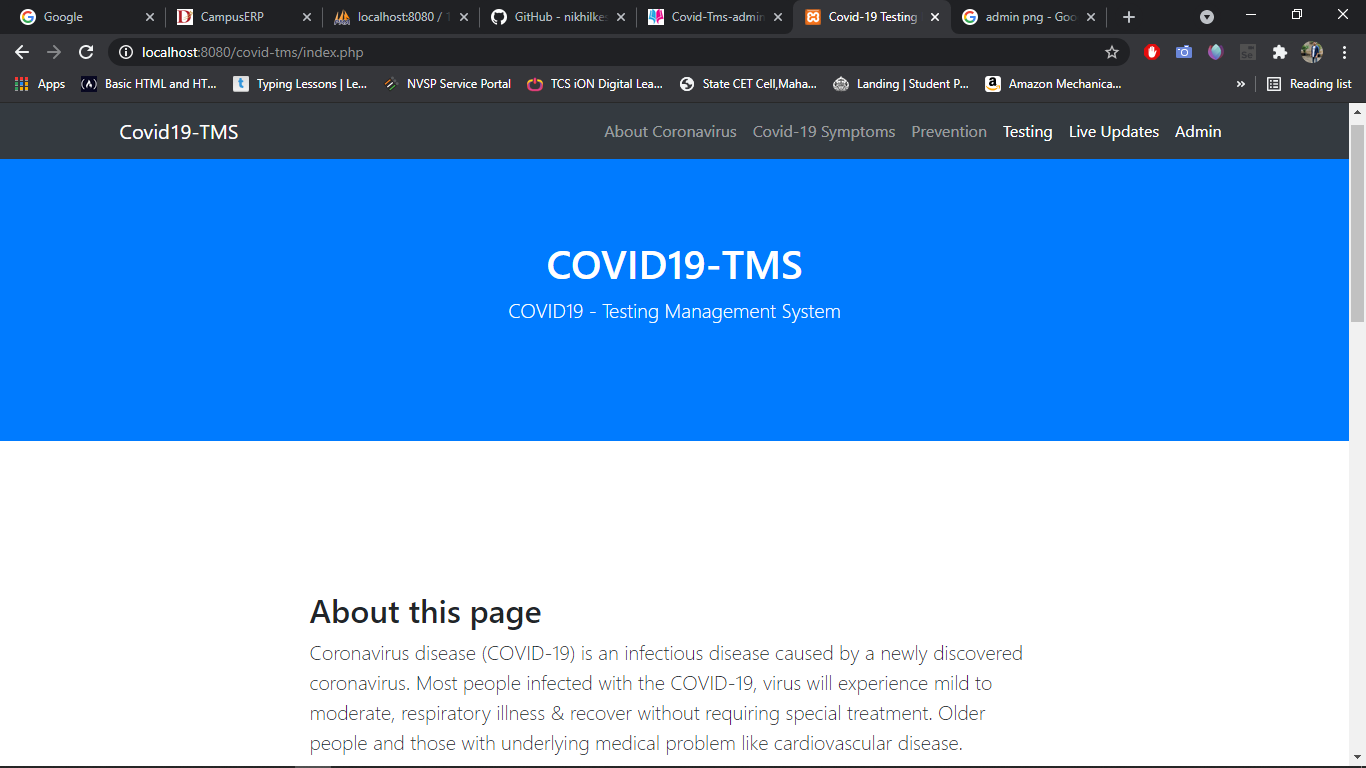 Github Kumarmanish01 Covid 19 Testing System