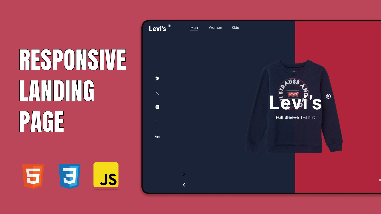 landing page html css e js