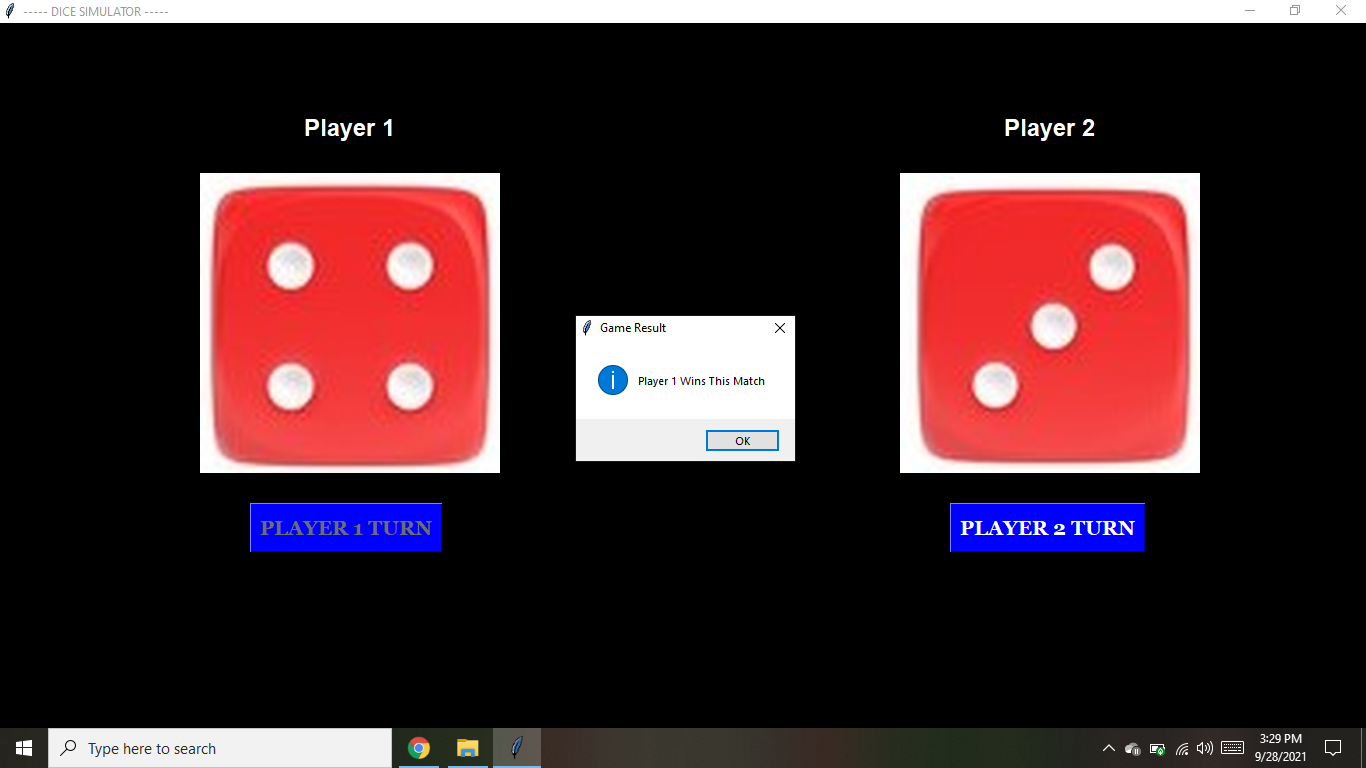GitHub AniketGade310/DiceSimulatorPython