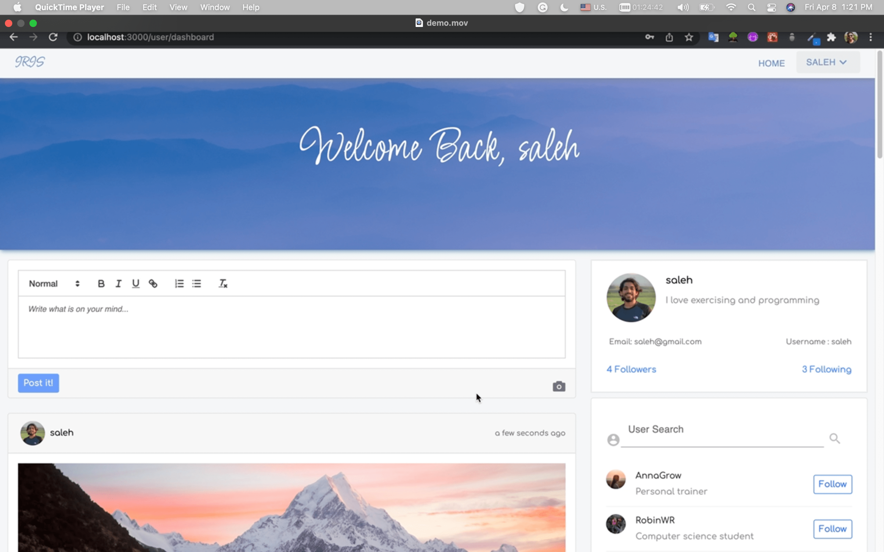 GitHub - salehsargolzaee/social-network: Node.js social network powered ...
