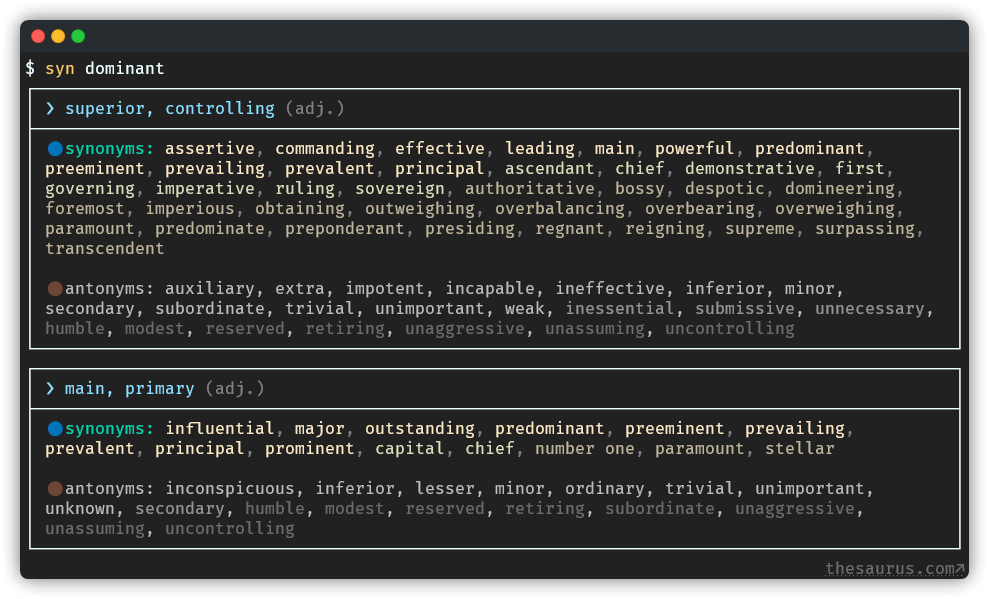 Python nltk synonyms and antonyms