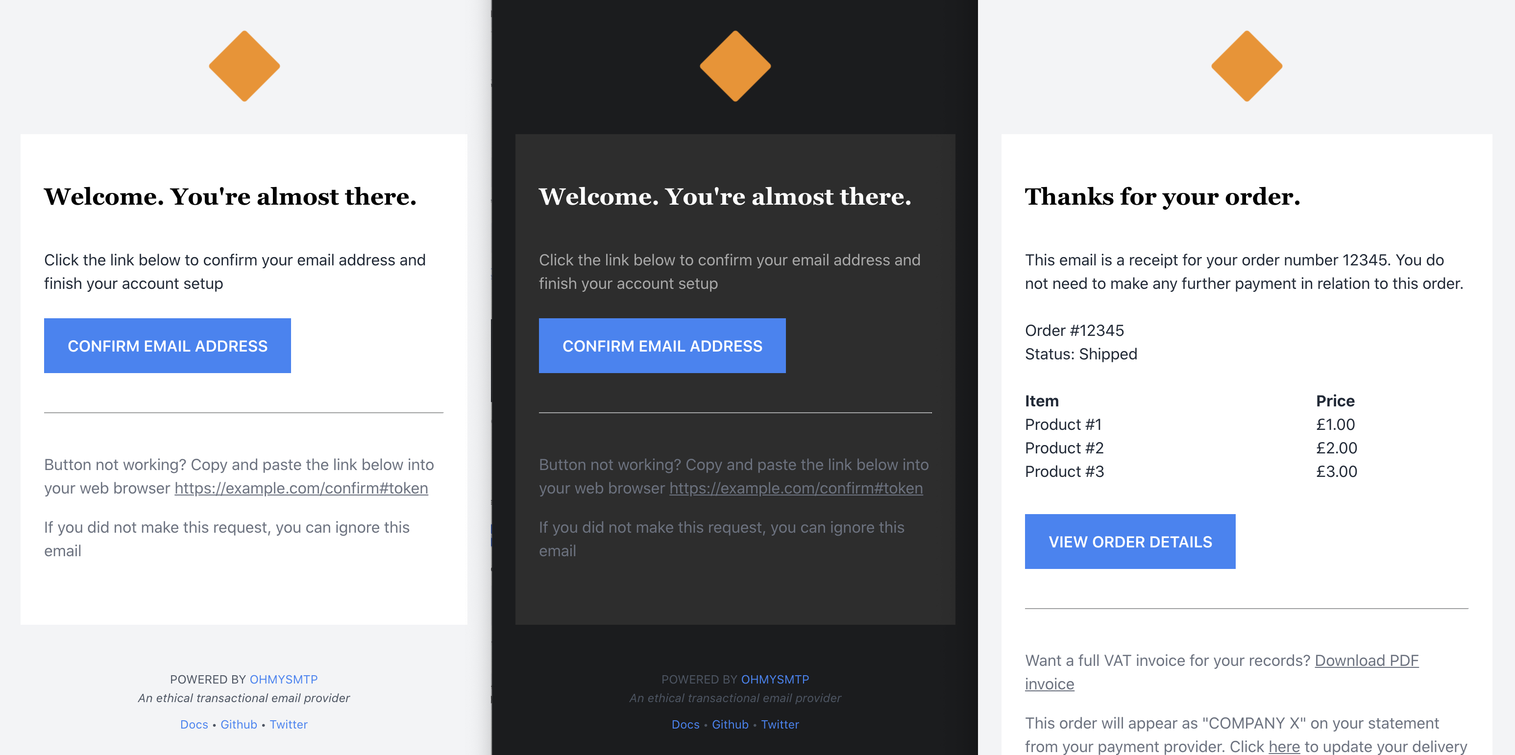 GitHub Mailpace templates A Set Of Gorgeous Transactional HTML Email