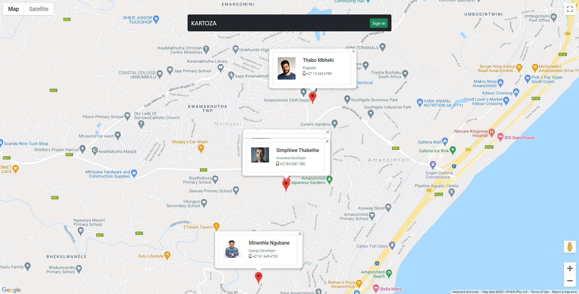GitHub MinenhleNgubane/kartozatechnicalassignment Django web
