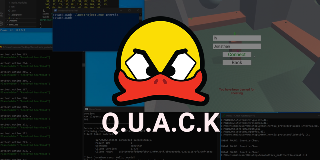 GitHub - JonathanBerkeley/Quack: Quick Universal Anti-Cheat Kit. A  collection of software aimed at demonstrating anti-cheat functionality &  providing tools to aid anti-cheat development.