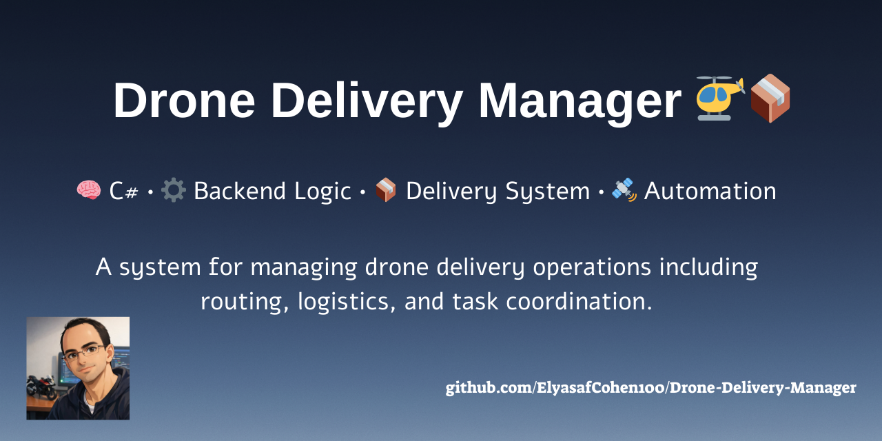 GitHub - ElyasafCohen100/Drone-Delivery-Manager: 🛩️📦📍 · GitHub